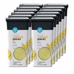 Amazon Brand - Solimo Lemonade Drink Mix, (12 count) - 72 total packets.