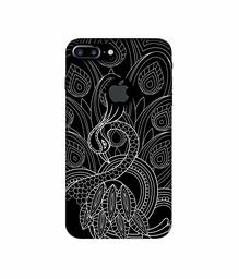 Amazon Brand - Solimo Designer Peacock Feather Pattern 3D Printed Hard Back Case Mobile Cover for Apple iPhone 7 Plus (Logo Cut)