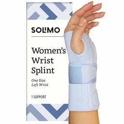 Amazon Brand - Solimo Women’s Wrist Splint, Left Hand, One Size