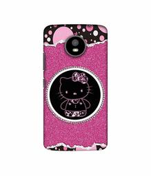 Amazon Brand - Solimo Designer Kitty with Glitter 3D Printed Hard Back Case Mobile Cover for Motorola Moto E4 Plus