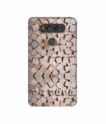 Amazon Brand - Solimo Designer No Hate On Wooden Block 3D Printed Hard Back Case Mobile Cover for LG V20