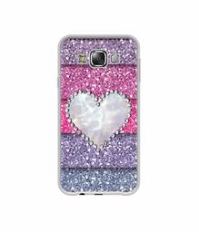 Amazon Brand - Solimo Designer Stone Heart UV Printed Soft Back Case Mobile Cover for Samsung Galaxy E5