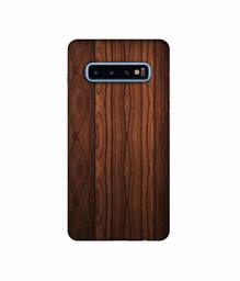 Amazon Brand - Solimo Designer Wooden Texture 3D Printed Hard Back Case Mobile Cover for Samsung Galaxy S10 Plus