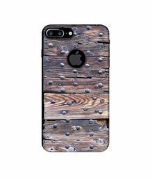 Amazon Brand - Solimo Designer Wooden Blocks Check 3D Printed Hard Back Case Mobile Cover for Apple iPhone 7 Plus (Logo Cut)