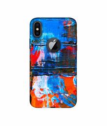 Amazon Brand - Solimo Designer Multicolor Wax On Canvas 3D Printed Hard Back Case Mobile Cover for Apple iPhone X (Logo Cut)