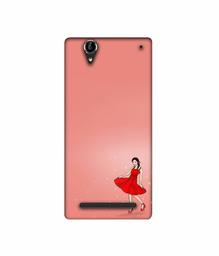 Amazon Brand - Solimo Designer Red Dress Lady 3D Printed Hard Back Case Mobile Cover for Sony Xperia T2 Ultra