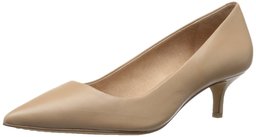 206 Collective Amazon Brand Women's Queen Anne Kitten Heel Dress Pump, Nude Leather, 8.5 C/D US