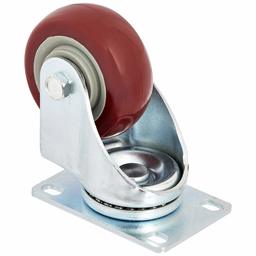 AmazonCommercial 3-Inch Top Plate Swivel PVC Caster, Red, 4-Pack