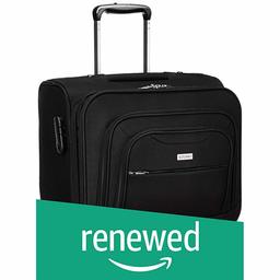 (Renewed) Amazon Brand - Solimo Rolling Laptop Case and Overnighter (4 Wheels)