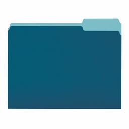 AmazonBasics Two-Tone Color File Folders, Letter Size, 1/3 Cut, Teal, 36-Pack