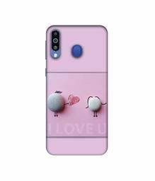 Amazon Brand - Solimo Designer I Love U 3D Printed Hard Back Case Mobile Cover for Samsung Galaxy M21