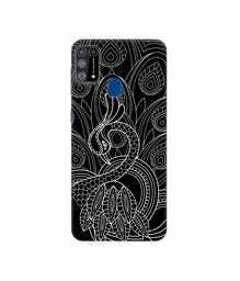 Amazon Brand - Solimo Designer Peacock Feather Pattern 3D Printed Hard Back Case Mobile Cover for Samsung Galaxy M31