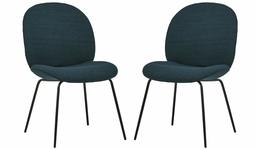 Amazon Brand – Rivet Weedin Contemporary Upholstered Dining Chair - Set of 2, 20 x 23 x 33 Inches, Juniper Blue