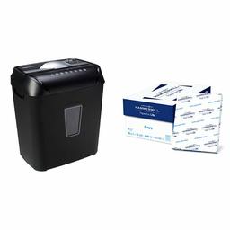 AmazonBasics 12-Sheet Cross-Cut Paper and Credit Card Home Office Shredder & Hammermill Paper, Copy Paper, 8.5 x 11 Paper, 20lb Paper, 92 Bright, 8 Ream Case / 4,000 Sheets Acid Free Paper