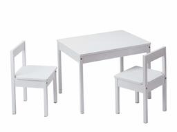 AmazonBasics Solid Wood Kiddie Table Set with Two Chairs, White