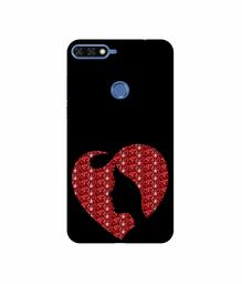 Amazon Brand - Solimo Designer Heart Shape Lady with Glitter 3D Printed Hard Back Case Mobile Cover for Huawei Honor 7A