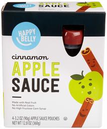 Amazon Brand - Happy Belly Cinnamon Apple Sauce Pouches, 4 Count, 12.8 Ounce