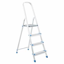 AmazonBasics 4 Step Aluminium Lightweight Folding Step Ladder Silver