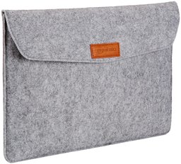 AmazonBasics - Funda de fieltro para portátil de 15,4 pulgadas, color gris claro