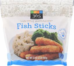 365 Everyday Value, Lightly Breaded Fish Sticks, 32 oz, (Frozen)