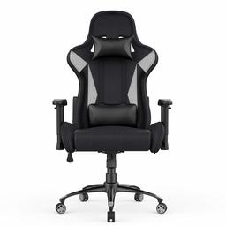 AmazonBasics Fauteuil de bureau et de gaming, style course, gris