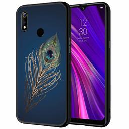 Amazon Brand - Solimo Designer Peacock Feather Printed Hard Back Case Mobile Cover forOppo Realme 3 (D355)