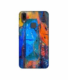 Amazon Brand - Solimo Designer Blue and Orange Brush 3D Printed Hard Back Case Mobile Cover for Vivo V9 / V9 Pro