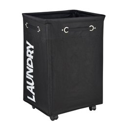 Eono 60CM Pro+ WHEELED Laundry Hamper Black&White Breathable Cover Heavy Duty Laundry Sorter Dirty Clothes Organizer Waterproof Foldable Laundry Basket Extra Large Laundry Bag