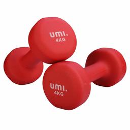 [Amazonブランド] Umi.(ウミ) ダンベル 4kg 2個セット 筋トレ ダンベル 哑铃 ウエイト カラー ダンベル 鉄アレイ dumbbell (レッド)