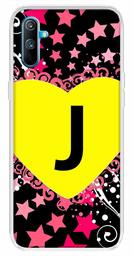 Amazon Brand - Solimo Designer Multicolor Heart Pattern Alphabet-J Printed Soft Back Case Mobile Cover for Realme C3