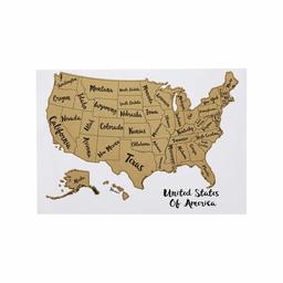 AmazonBasics Scratch Off Poster of The United States Map with Scratcher and Tracking Accessories,17