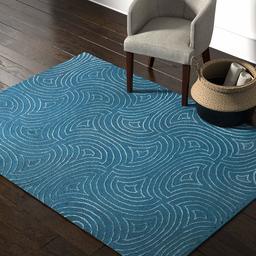 Amazon Brand – Rivet Modern Wave Cosmopolitan Area Rug, 5 x 7 Foot, Blue