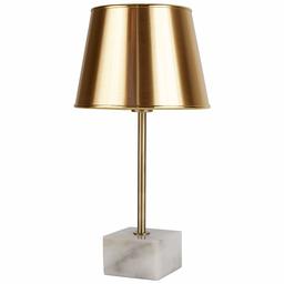 Amazon Brand – Rivet Modern Table Desk Lamp With Light Bulb - 8 x 8 x 16 Inches, Marble and Brass