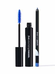 FIND - Volumising Mascara & Eye Pencil With Sharpener- Eyes Kit - Flash Blue (Blue Volumising Mascara and Blue Eye Pencil With Sharpener)