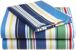 Pinzon Kids Printed Multi Stripe Queen Sheet Set