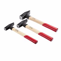 AmazonBasics Engineer's Hickory Wooden Handle Hammer Set, 3 Pieces, 300g, 500g, 1000g