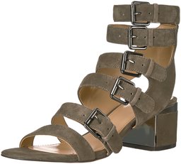 The Fix Amazon Brand Women's Dolly Block Heel Buckle Gladiator Sandal,Truffle,8.5 B US