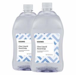 Amazon Brand - Solimo Gentle & Mild Clear Liquid Hand Soap, Triclosan-free Refill, 56 Fluid Ounce (Pack of 2)