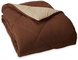 AmazonBasics Reversible Microfiber Comforter Blanket - Pack of 4, Twin or Twin XL, Chocolate