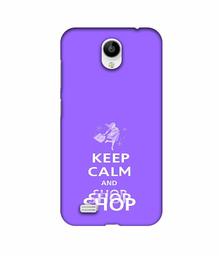 Amazon Brand - Solimo Designer Keep Calm and Shop 3D Printed Hard Back Case Mobile Cover for Vivo Y21L