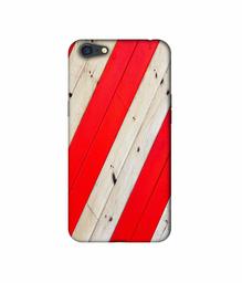 Amazon Brand - Solimo Designer Red and Cream Color Wood 3D Printed Hard Back Case Mobile Cover for Oppo A71