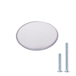 AmazonBasics Bouton de placard Rond plat, Diamètre : 3,66 cm, Nickel satiné, Lot de 10