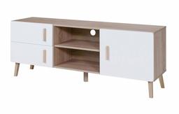 Amazon Brand - Movian Oker 1-Door 2-Drawer 1-Shelf TV Stand, 150 x 57 x 42cm, Brown Oak-Effect/White