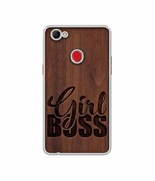 Amazon Brand - Solimo Designer Girl Boss On Wood UV Printed Soft Back Case Mobile Cover for Oppo F7