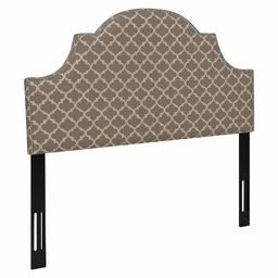 Amazon Brand – Ravenna Home Trellis Pattern Upholstered Headboard - Queen, 61.6 Inch, Grey and Cream