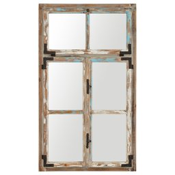 Amazon Brand – Stone & Beam Distressed Window Pane Mirror, 48