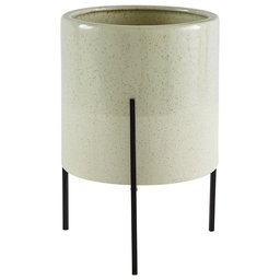 Amazon Brand – Rivet Mid-Century Ceramic Planter with Iron Stand 14