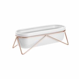 AmazonBasics White Copper Oval Table Planter