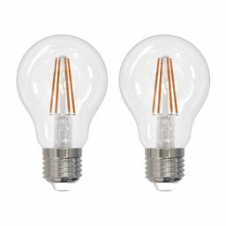 UMI by Amazon A60 LED-lampa med E27-skruvsockel, 4 W (motsvarar 40 W), 15 000 timmar, klarglas med synlig glödlampa, varmvit (2700 K) – 2-pack