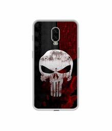 Amazon Brand - Solimo Designer Punisher Skull UV Printed Soft Back Case Mobile Cover for OnePlus 6T